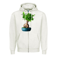Oatmeal Heather Ficus Ginsenge Zipper Hoodie - LillyAllenDesigns