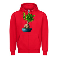 Red Ficus Ginsenge Zipper Hoodie - LillyAllenDesigns