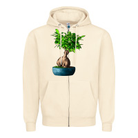 Sandshell Ficus Ginsenge Zipper Hoodie - LillyAllenDesigns