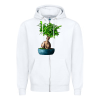 White Ficus Ginsenge Zipper Hoodie - LillyAllenDesigns