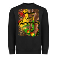 Black steppin'  into juneteenth Heavyweight Sweatshirt - HRA Design Shop