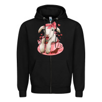 Black valentines day lamb Zipper Hoodie - Jasminsmagicworld