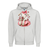 Dove Grey valentines day lamb Zipper Hoodie - Jasminsmagicworld