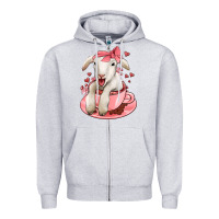 Heather Grey valentines day lamb Zipper Hoodie - Jasminsmagicworld
