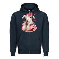 Navy valentines day lamb Zipper Hoodie - Jasminsmagicworld
