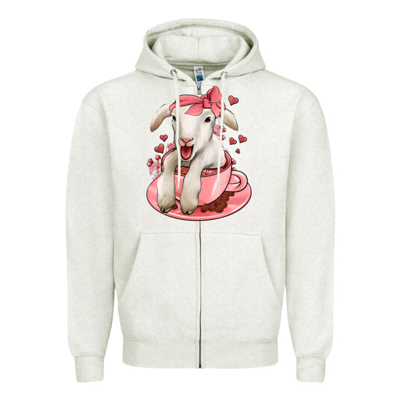 Valentines Day Lamb Zipper Hoodie by Jasminsmagicworld | Teevron