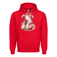 Red valentines day lamb Zipper Hoodie - Jasminsmagicworld