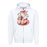 White valentines day lamb Zipper Hoodie - Jasminsmagicworld