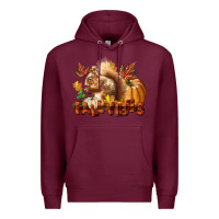 Burgundy Fall Vibes Squirrel Premium Hoodie - LillyAllenDesigns
