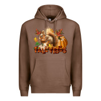 Chestnut Fall Vibes Squirrel Premium Hoodie - LillyAllenDesigns