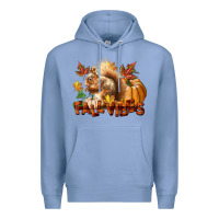 Colony Blue Fall Vibes Squirrel Premium Hoodie - LillyAllenDesigns