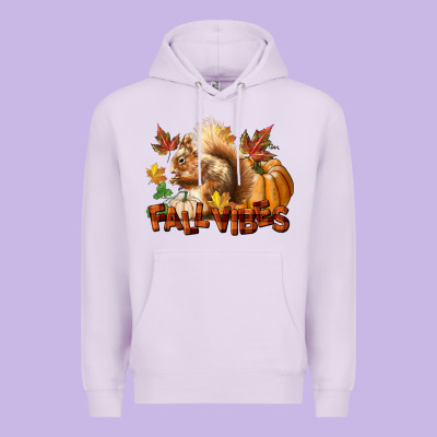 Fall Vibes Squirrel Premium Hoodie Designed By Lillyallendesigns