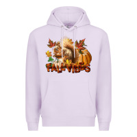 Lilac Fall Vibes Squirrel Premium Hoodie - LillyAllenDesigns