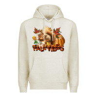 Oatmeal Heather Fall Vibes Squirrel Premium Hoodie - LillyAllenDesigns