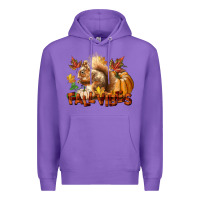 Purple Fall Vibes Squirrel Premium Hoodie - LillyAllenDesigns