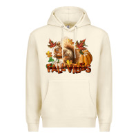 Sandshell Fall Vibes Squirrel Premium Hoodie - LillyAllenDesigns