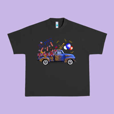Western Truck Fourth Of July Urban Heavy Tee Designed By Fadigitalartstudio