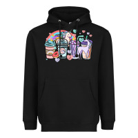 Black unicorn coffee cups Heavyweight Hoodie - NancyCooperArtShop