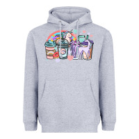 Heather Grey unicorn coffee cups Heavyweight Hoodie - NancyCooperArtShop