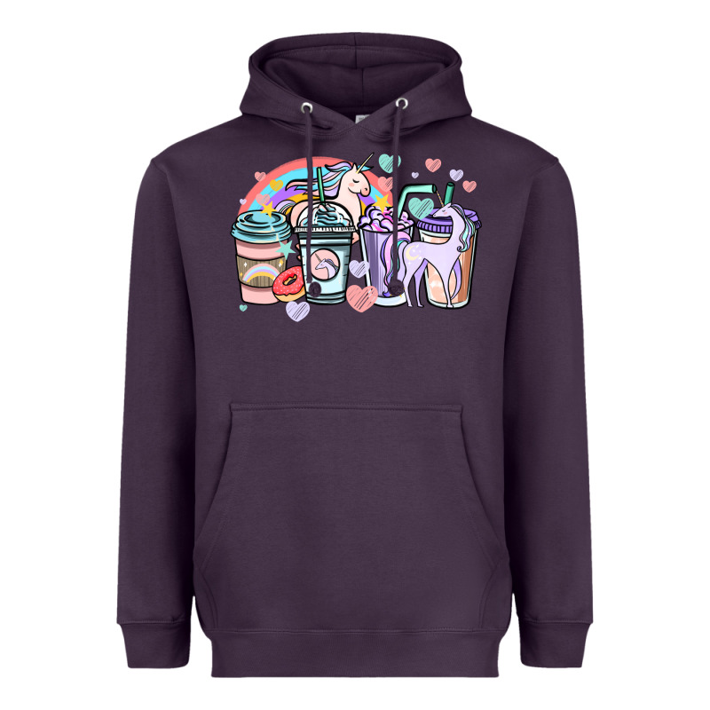 Unicorn Coffee Cups Heavyweight Hoodie by NancyCooperArtShop | Teevron