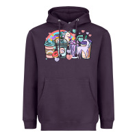 Plum unicorn coffee cups Heavyweight Hoodie - NancyCooperArtShop