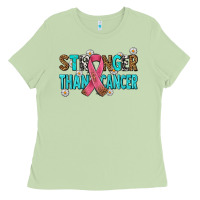 Matcha stronger than cancer with cancer ribbon Ladies Tee - AdoDesignShop