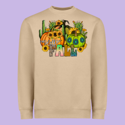 Hello Fall Heavyweight Sweatshirt Designed By Cowhidedigitalart