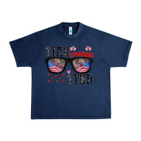 Navy star spangled stup Urban Heavy Tee - CowhideDigitalArt