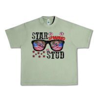 Oil Green star spangled stup Urban Heavy Tee - CowhideDigitalArt