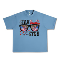 Pebble Blue star spangled stup Urban Heavy Tee - CowhideDigitalArt