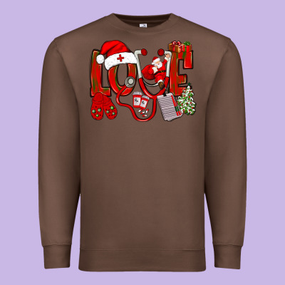 Christmas Love Nurse Premium Sweatshirt Designed By Nancycooperartshop