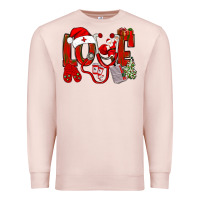 Pale Pink christmas love nurse Premium Sweatshirt - NancyCooperArtShop