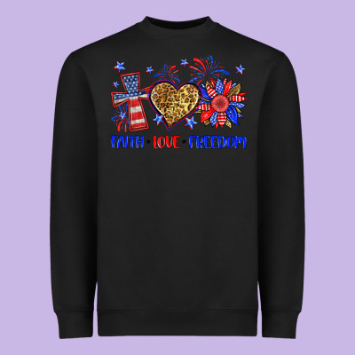 Faith Love Freedom Heavyweight Sweatshirt Designed By Neo Western