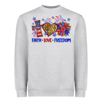 Heather Grey faith love freedom Heavyweight Sweatshirt - Neo Western