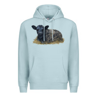 Blue Mist Black Angus Calf Illustrations Premium Hoodie - LillyAllenDesigns