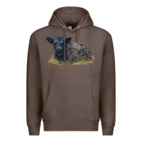Coffee Black Angus Calf Illustrations Premium Hoodie - LillyAllenDesigns