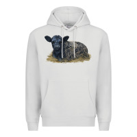 Dove Grey Black Angus Calf Illustrations Premium Hoodie - LillyAllenDesigns