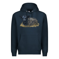 Navy Black Angus Calf Illustrations Premium Hoodie - LillyAllenDesigns