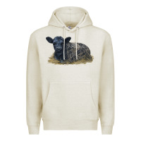 Oatmeal Heather Black Angus Calf Illustrations Premium Hoodie - LillyAllenDesigns