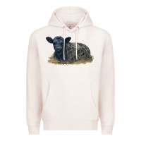 Pale Pink Black Angus Calf Illustrations Premium Hoodie - LillyAllenDesigns