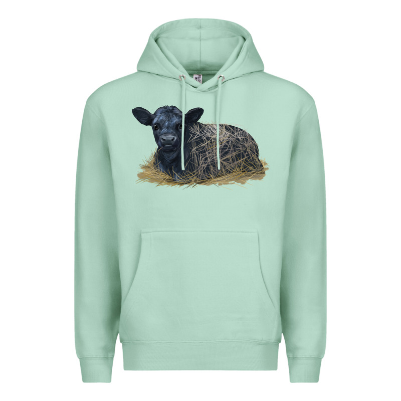 Black Angus Calf Illustrations Premium Hoodie by LillyAllenDesigns | Teevron