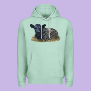 Black Angus Calf Illustrations Premium Hoodie Designed By Lillyallendesigns