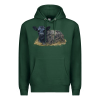 Sports Green Black Angus Calf Illustrations Premium Hoodie - LillyAllenDesigns