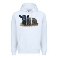 White Black Angus Calf Illustrations Premium Hoodie - LillyAllenDesigns