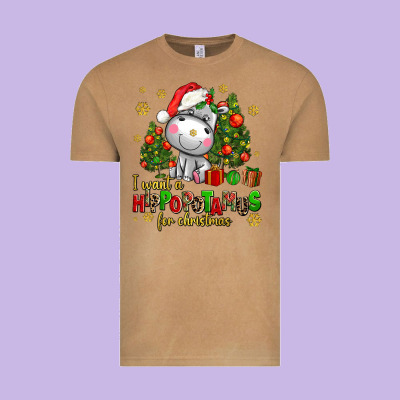 I Want A Hippopotamus For Christmas Vintage Tee Designed By Adodesignshop