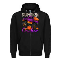 Black pumpkin crusher monster truck Zipper Hoodie - Jasminsmagicworld