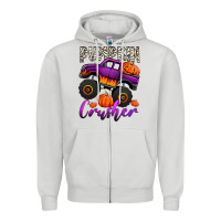 Dove Grey pumpkin crusher monster truck Zipper Hoodie - Jasminsmagicworld