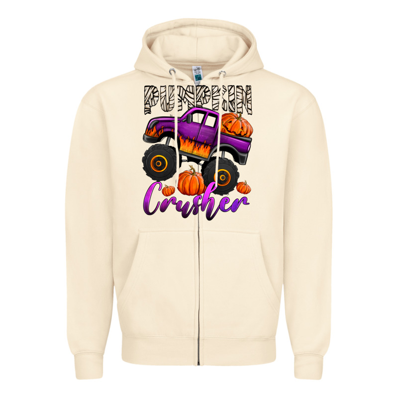 Pumpkin Crusher Monster Truck Zipper Hoodie by Jasminsmagicworld | Teevron
