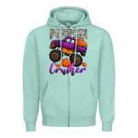 Seafoam pumpkin crusher monster truck Zipper Hoodie - Jasminsmagicworld