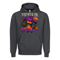 Smoke pumpkin crusher monster truck Zipper Hoodie - Jasminsmagicworld